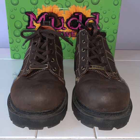 Vintage 90’s Mudd Chunky Platform Donnie Brown Oxford Style Shoes Deadstock Y2K - Picture 4 of 17